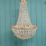 Antique Cut Glass Crystal Tent Chandelier 16