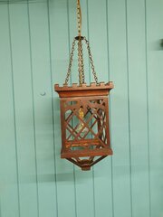 Antique Wooden Coronet Top Antique Hall Light 9"