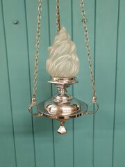 Art Deco Empire Torch Chandelier Chrome New York 