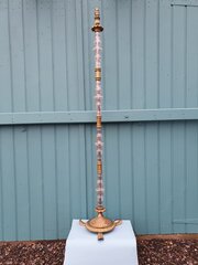 Art Deco Brass And Glass Standard Floor Lamp 