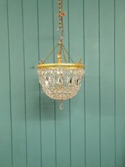  Bag Basket Chandelier With Coffin Prisms 11"