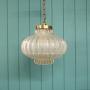  Brass & Moulded Glass Pendant Light 12