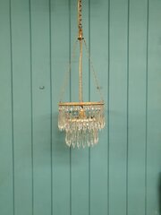 Cut Glass Crystal Spike Chandelier 9"