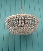 Cut Glass Crystal Antique Bag Chandelier 18"