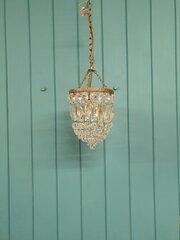Early 20th Century Small Prism Bag Chandelier 6"