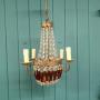 French Chandelier With Ruby Coloured Prisms