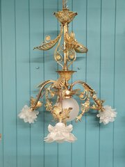 Large 4 Light Early 20th Century Chandelier 25"