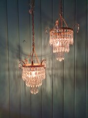 Pair Of Crystal Spike Chandeliers 11"