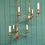 Pair 20thC Nickel Silver Three-Arm Chandeliers