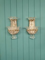 Pair Of Murano Glass Wall Lights 12"