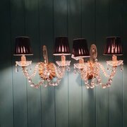 Pair Of Antique Glass And Brass Wall Lights French