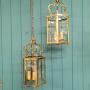Pair Of Brass Hall Lanterns Mid 20th Century 8