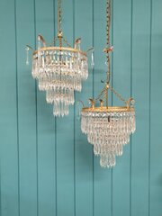 Pair Of Early 20th Century Icicle Chandelier 12&quot;