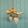 Quality gilt cherub with New York flames 12