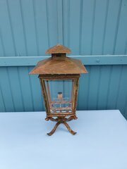Victorian Green Painted Garden Lantern 14"