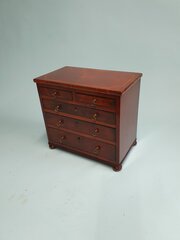 Dated 1824 Miniature 2/3 Mahogany Chest Of Drawers