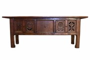 19th C Carved Oak Gothic Revival Dresser Base