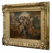 19thc French School Oil On Canvas