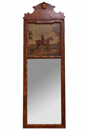  20thc Queen Anne Revival Walnut Pier Glass Mirror