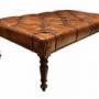 A 19th C Mahogany-Framed Buttoned Leather stool