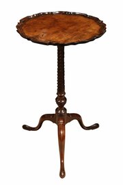 A Fine George III Mahogany Piecrust Rim Lamp Table