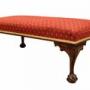 A Large  Upholstered Chippendale Style Footstool