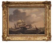 An Early Victorian Oil On Canvas Of Shipping 