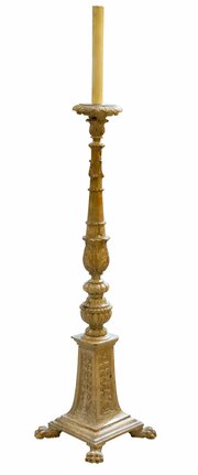 An Antique Italian Carved Pinewood Torchere