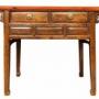 Antique Chinese Hardwood Side Table with Drawers, 