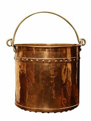 Antique Copper And Brass Log Bin / Bucket, Circa 1
