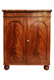 Early Victorian Flame Mahogany Chiffonier, C.1860