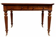 Early Victorian Mahogany Writing Table With Tooled