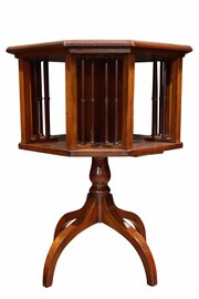Edwardian Mahogany Octagonal Revolving Bookcase 