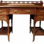 Edwardian Walnut Dickens Style Writing Desk 