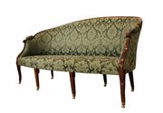 Elegant Geo III Mahogany Framed Salon Sofa In Green
