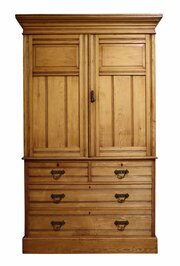 Fine English Ash Press Cupboard 