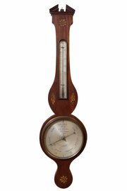 Fine George III Inlaid Mahogany Mercury Barometer 
