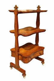 Fine Satinwood Three-Tier Étagère With Drawer 
