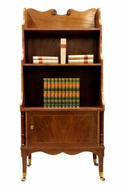Fine Victorian Inlaid Mahogany Waterfall Bookcase