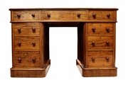 Fine Victorian Maple & Co Pedestal Desk