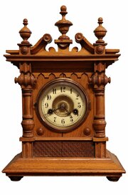 German H.A.C. Walnut 14-Day Striking Mantel Clock