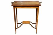  Inlaid Mahogany Tray Top Occasional Table