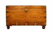 Large Victorian Camphor Wood Campaign Trunk