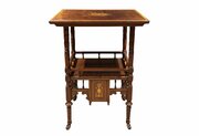 Late 19th C Inlaid Rosewood Side Table, English