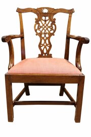 Mid-18th Century Walnut Armchair – Pierced Interla