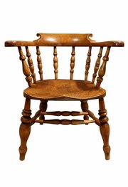 Mid 19th Century Ash & Elm Smokers Bow Armchair 