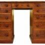 Mid 19thc Figured Mahogany Kneehole Desk