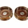 Pair of Elizabeth II Silver Mounted Bottle Coaster