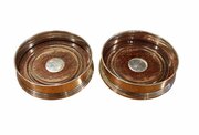 Pair Of Elizabeth II Silver Mounted Bottle Coaster