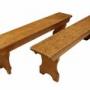 Pair of Victorian Pitch Pine Benches, c.1870